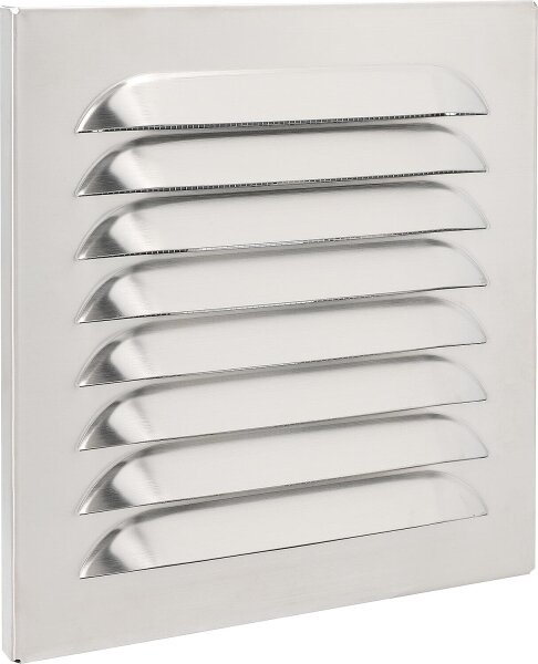 Wetterschutzgitter V2A eckig mit Stutzen, DN 100