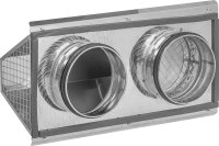 Außenhaube Duo DN160 kombiniert, Edelstahl gebürstest, rechts/links reversibel