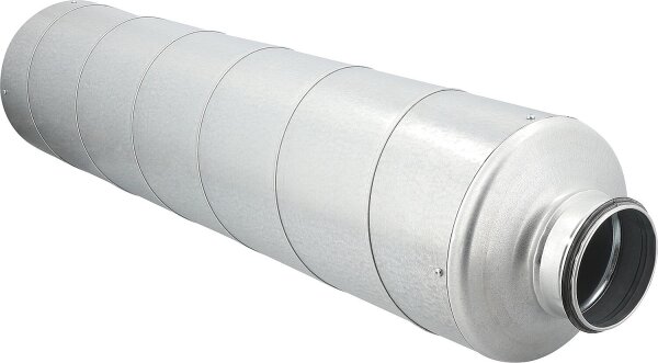 Rohrschalldämpfer starr NW150 L= 900mm, Dämmstärke 50mm, Stahl verzinkt