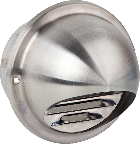 Lufthaube mit Lamellengitter V2A bis 350 m³/h mit Fliegengitter Anschluss Ø200mm,Außenmaß Ø270mm