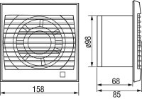 Kleinraum-Ventilator Decor-100 CDZ (weiß) 230V, 50Hz Umgebungstemperatur 40° C