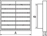 Lüftungsgitter Typ LG 100 für Aussenwand-Abschluss