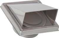Ablufthaube Edelstahl V2A gebürstet Anschlussstutzen Ø 125 mm, Außenmaß: 180 x 180 mm