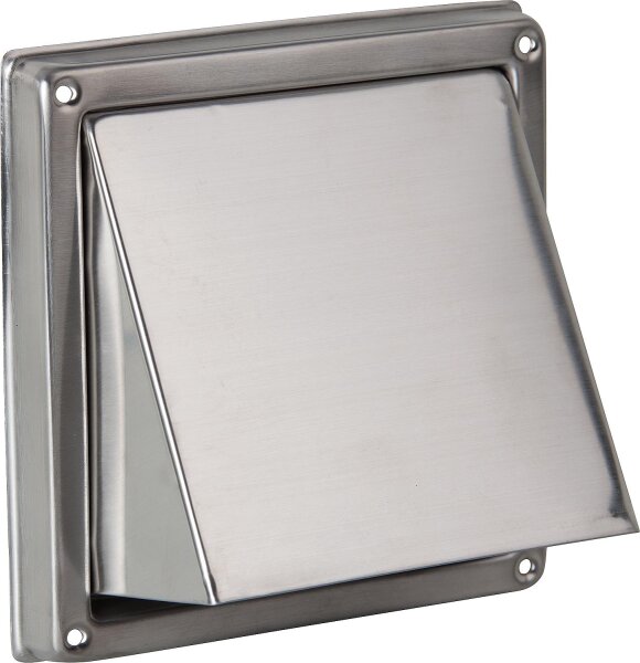 Ablufthaube Edelstahl V2A gebürstet Anschlussstutzen Ø 150 mm, Außenmaß: 180 x 180 mm