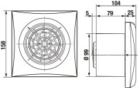 Kleinraum-Ventilator Silent-100 CRZ weiß,Nachlauf 1-30 min