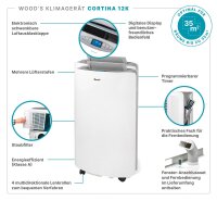 Klimagerät (R 290) mobil Woods CORTINA 12K