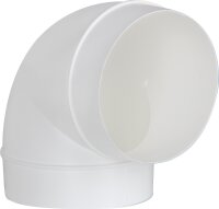 Rundrohrbogen DN 100, 90° weiß mit Muffe