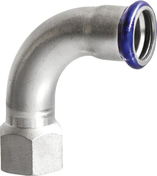 Edelstahl Pressfitting M-Kontur Übergangsbogen 90°, (i/IG), 35 mm x 11/4"