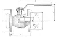 Flanschkugelhahn aus Edelstahl PN 16 Typ 76 E DN 80...