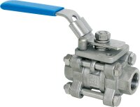 3 tlg.Muffenkugelhahn Edelstahl Werkstoff 1.4408 PN 64/40...