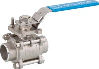 3 tlg.Einschweißkugelhahn aus Edelstahl Werkstoff...