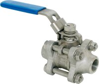 3 tlg.Einschweißkugelhahn aus Edelstahl Werkstoff...