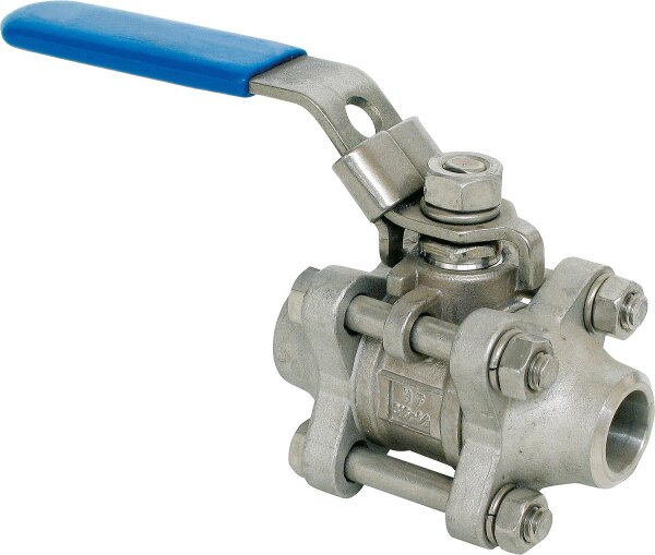 3 tlg.Einschweißkugelhahn aus Edelstahl Werkstoff 1.4408 PN 64/40 DN25(1") Typ A-641 TSLD