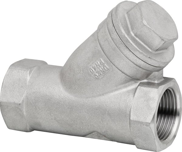 Muffenschmutzfänger aus Edelstahl Werkstoff 1.4408 PN 40  3/4"     A-261T