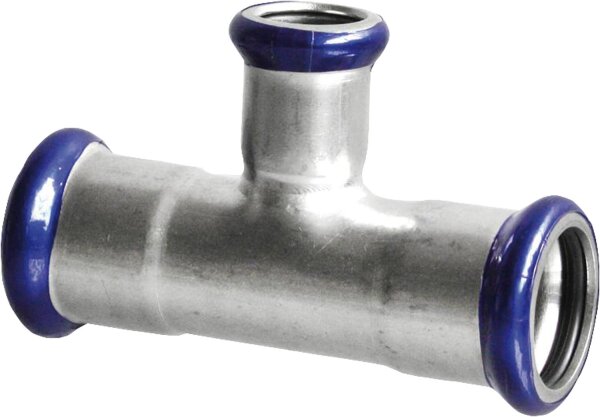 Edelstahl-Pressfitting M-Kontur T-Stück reduziert 15-18-15mm