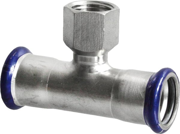 Edelstahl-Pressfitting M-Kontur T-Stück mit IG, 22-1/2-22