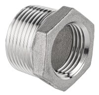 Edelstahl-Gewindefitting Red.Stück 1" x 1/4"