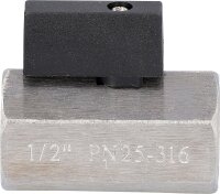 Mini-Kugelhahn, edelstahl AISI 316, IG x IG 1/4" mit...