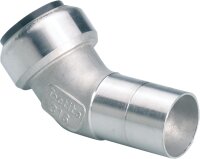 Edelstahl-Steckfitting Bogen 45° (i/a) 28 mm