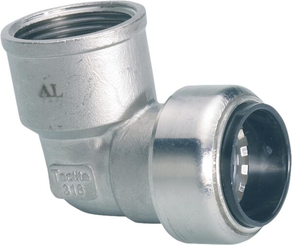 Edelstahl-Steckfitting Übergangswinkel 90° (i/IG) 18 x 1/2"