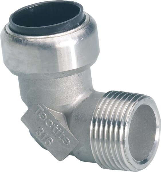 Edelstahl-Steckfitting Übergangswinkel 90° (i/AG) 15 x 1/2"