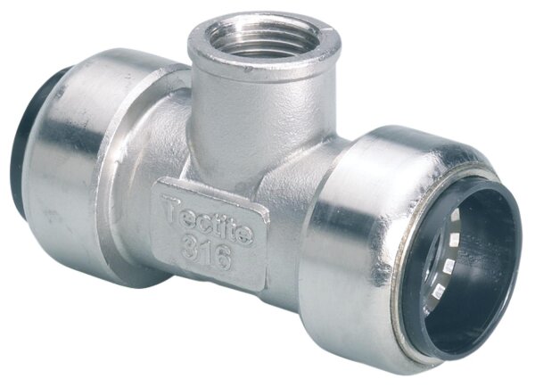 Edelstahl-Steckfitting T-Stück  (i/IG/i) 22x1/2x22 mm