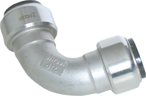 Edelstahl-Steckfitting Bogen 90° (i/i) 28 mm