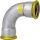 Edelstahl-Pressfitting Gas Bogen 90°, DN28, M-Kontur (i/i)