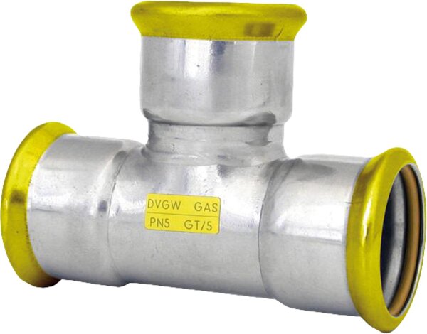 Edelstahl Pressfitting Gas T-Stück, DN54, M-Kontur
