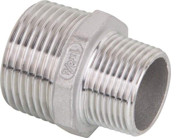 Doppelnippel reduziert V4A  1/2" x 3/8"