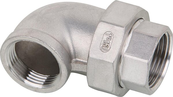 Winkelverschraubung V4A  1/2" IG/IG flach dichtend
