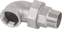 Winkelverschraubung V4A  1" IG/AG flach dichtend