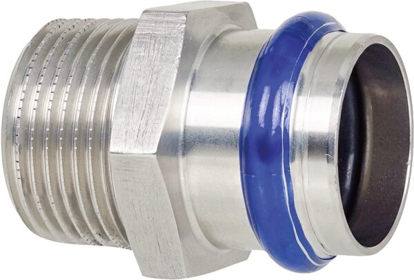 Edelstahl Pressfitting V-Kontur Übergangsmuffe mit AG 22mm x DN 25 (1")