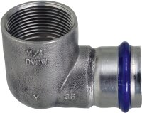 Edelstahl Pressfitting V-Kontur Übergangswinkel 90...