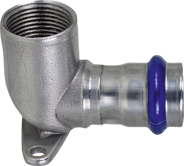 Edelstahl Pressfitting V-Kontur Deckenwinkel mit IG 18mm x DN 15 (1/2")