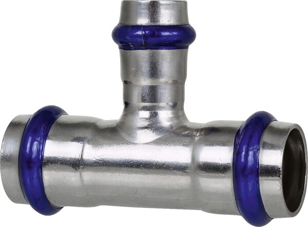 Edelstahl Pressfitting V-Kontur T-Stück reduziert 35x28x35mm
