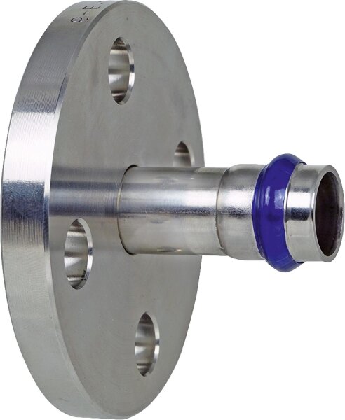Edelstahl Pressfitting V-Kontur Übergangsflansch PN 16 42mm