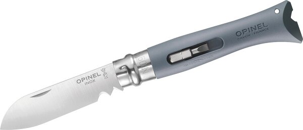 Taschenmesser OPINEL 254327 No 09 DIY, Edelstahl, Griff grau