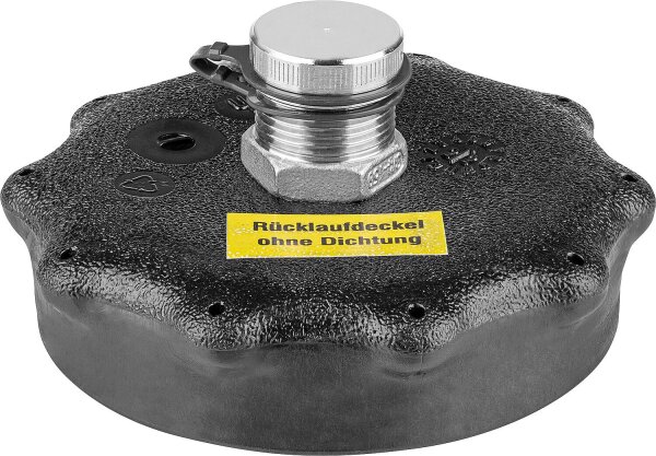 Deckel für Behälter mit Filterbeutel 30l Antikalk mit Edelstahl-Rücklaufverschraubung 3/4"AG