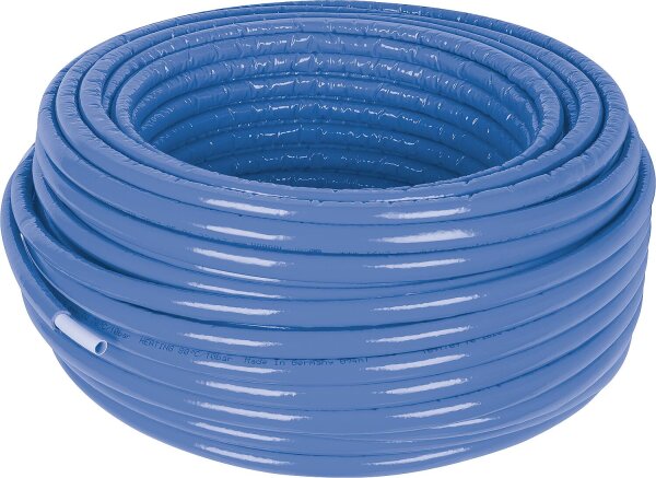 Uponor Uni Pipe PLUS weiß vorgedämmt S10 WLS 035, Ø20mm x 2,25mm, blau, Länge 75m