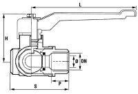 Dreiwege-Kugelhahn R 1" L-Bohrung