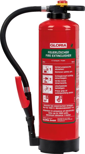 Schaumlöscher Gloria, 6 ltr. Typ SKA 6 PRO mit Wandhalterung