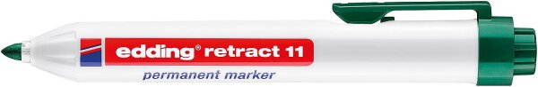 Permanentmarker edding retract11 Rundspitze Ø1,5-3,0mm Farbe grün