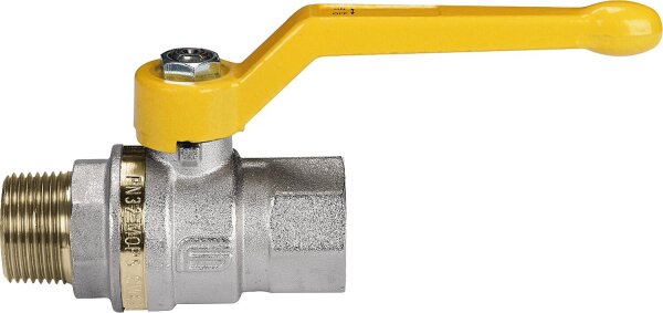 Gas-Kugelhahn ATHENA, Messing, AG/IG mit Alu-Handhebel DN40 (1 1/2")