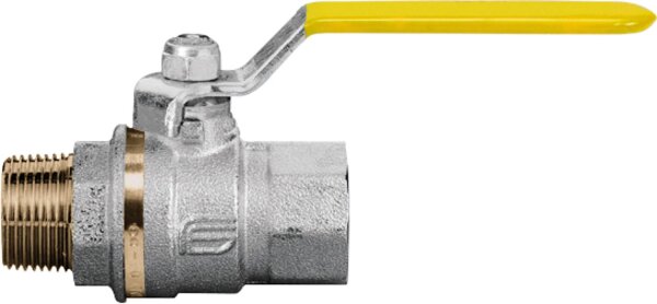 Gas-Kugelhahn ATHENA, Messing, AG/IG mit Stahl-Handhebel DN15 (1/2")