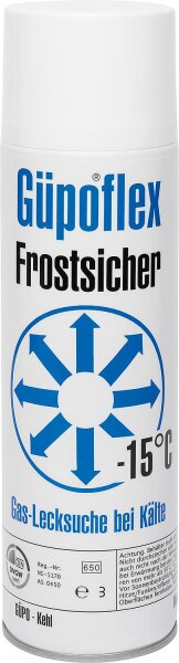 Gas-Lecksuchspray (frostsicher bis -15°C) GÜPOFLEX (DVGW) 400ml Sprühdose