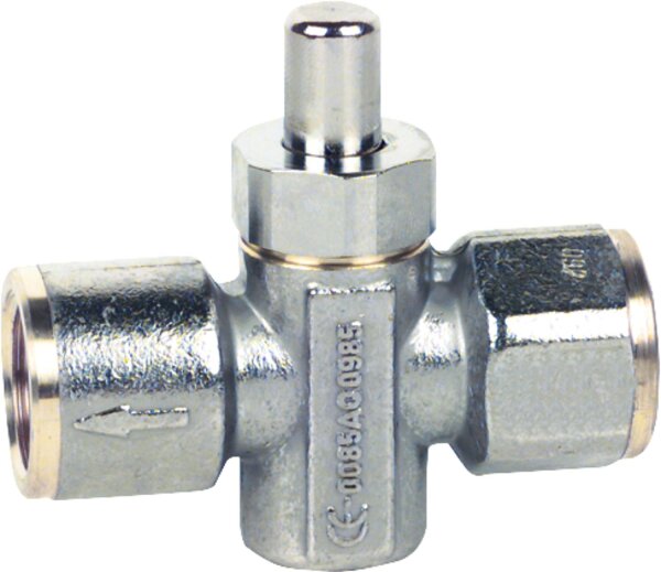 Manometer - Druckknopfhahn MDH 1/2" i. DIN DVGW-und CE-geprüft