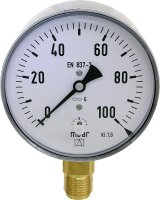 Kapselfedermanometer KP 100.8  1/2" rad. 0-160 mbar