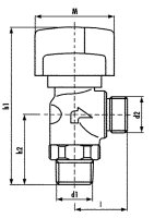 Gasabsperrkugelhahn DN 15 1/2" für Schlauchanschluss Eckform mit TAS
