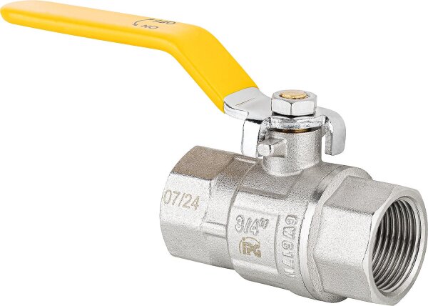Gas - Kugelhähne 1" DN 25 Pressmessing vernickelt